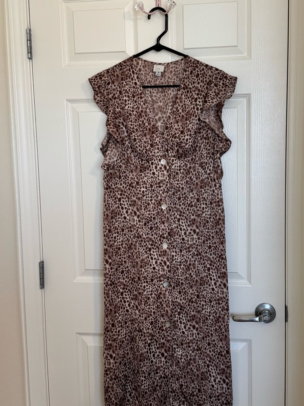 a new day Brown Leopard-Print Button Front Maxi Dress